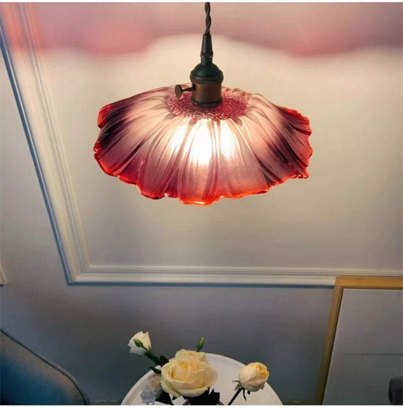 Celira - Art-Deco-Pendelleuchte aus Glas und Eisen