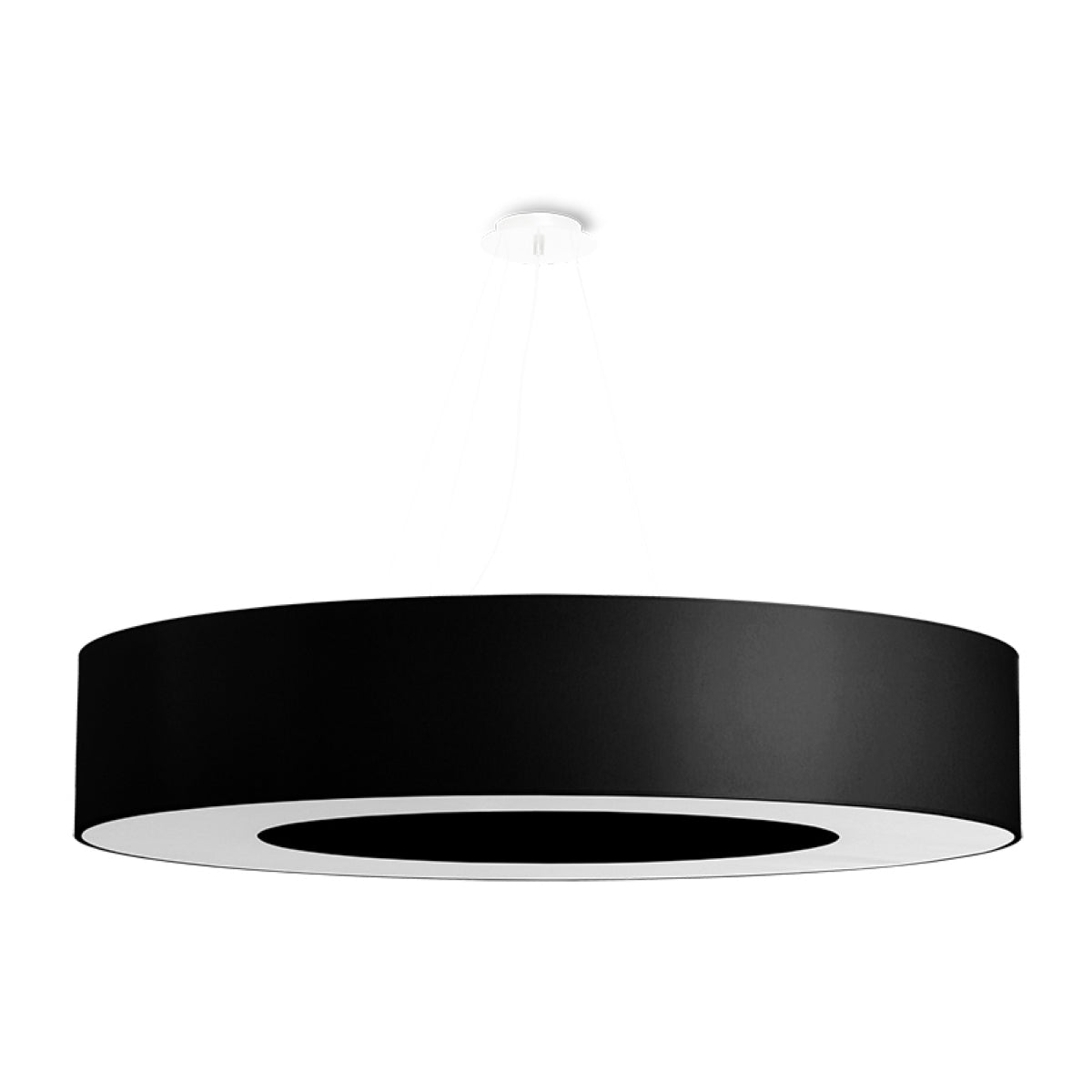 Zarter - schwarzer Kronleuchter, 90 cm, im Ringdesign