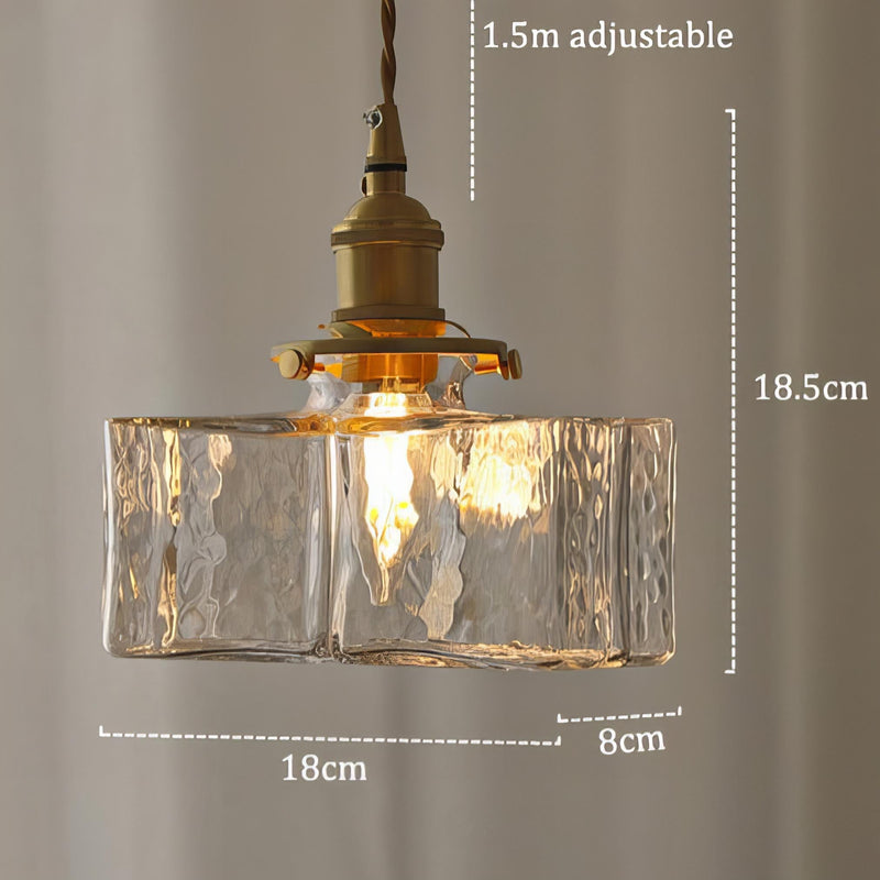 Fatima - Retro-Glaspendelleuchte mit Goldkabel