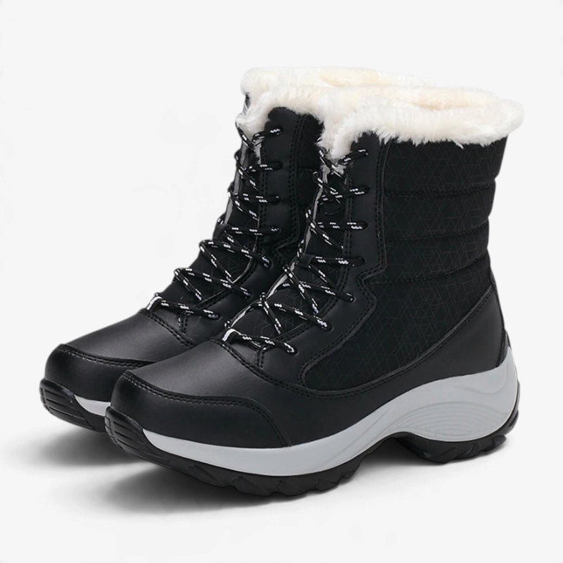 FrostTrek - Damen Winter Schneestiefel mit Plüschfutter und Plateausohle