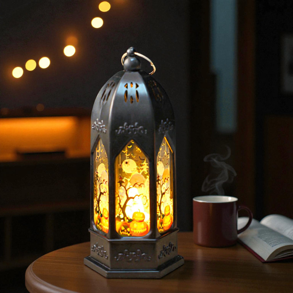 Kürbis-Hexe LED-Nachtlicht-Tischlampe für festliches und gruseliges Halloween-Licht