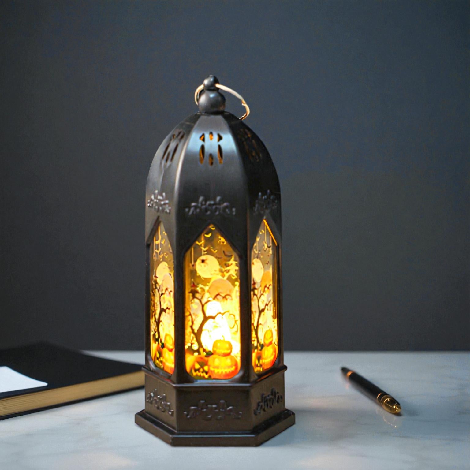 Kürbis-Hexe LED-Nachtlicht-Tischlampe für festliches und gruseliges Halloween-Licht