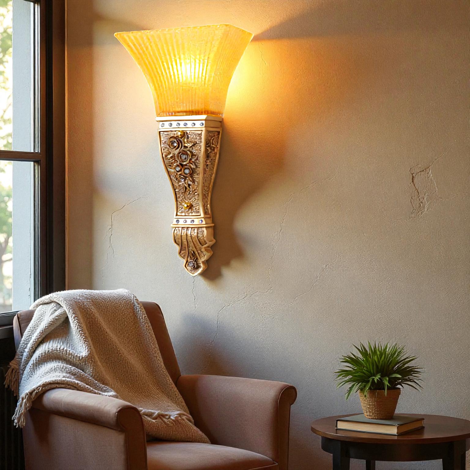 Europäische Wandleuchte aus Glas und Harz für elegante, künstlerische Beleuchtung