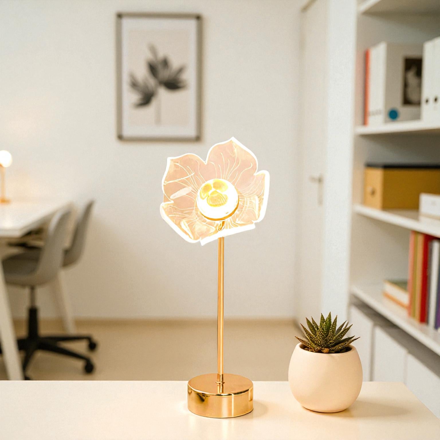 LED-Tischlampe mit Schmetterlings- und Blumenmotiv für sanfte, dekorative Beleuchtung