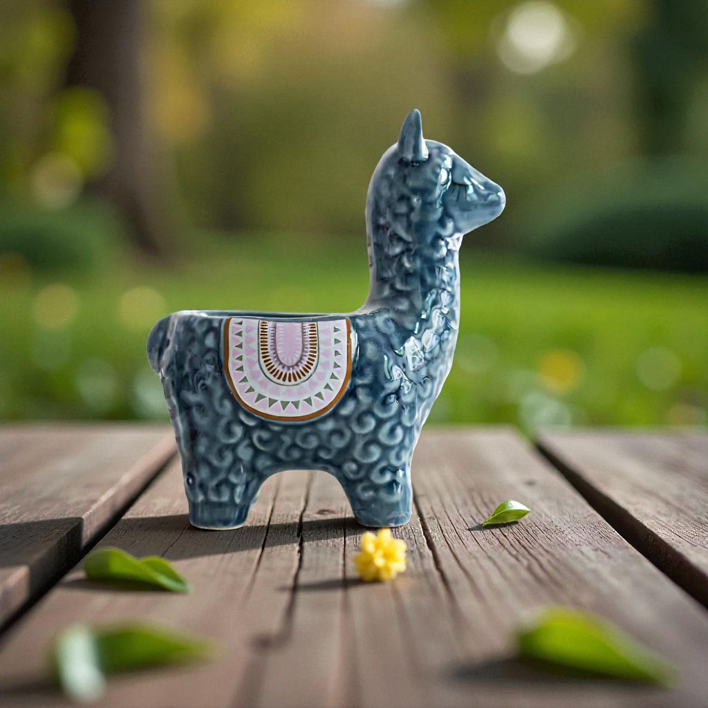 Niedlicher Blumenübertopf in Alpaka-Form für den Innenbereich Einzigartiger Schreibtisch-Planter für die Wohnkultur