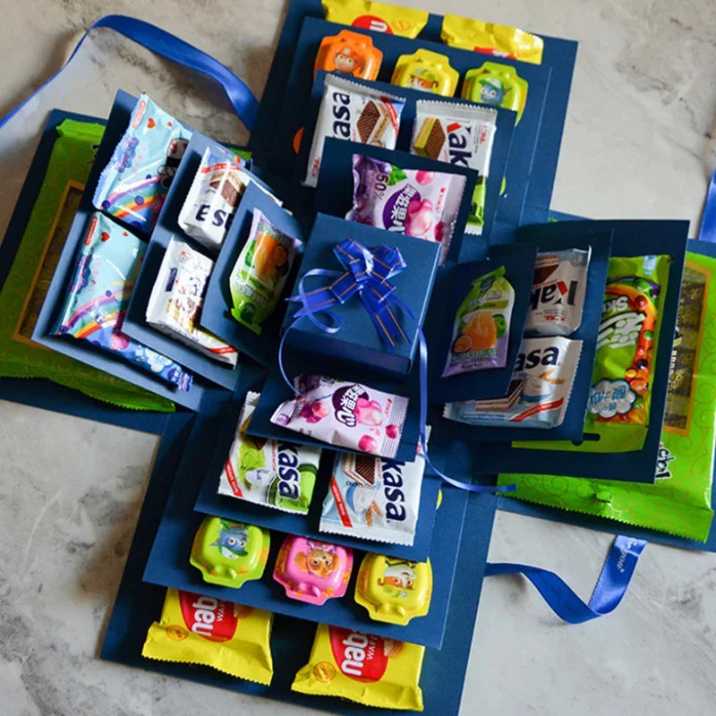ErinnerungsFalt - Explodierende Geschenkbox mit mehreren Schichten und Fächern