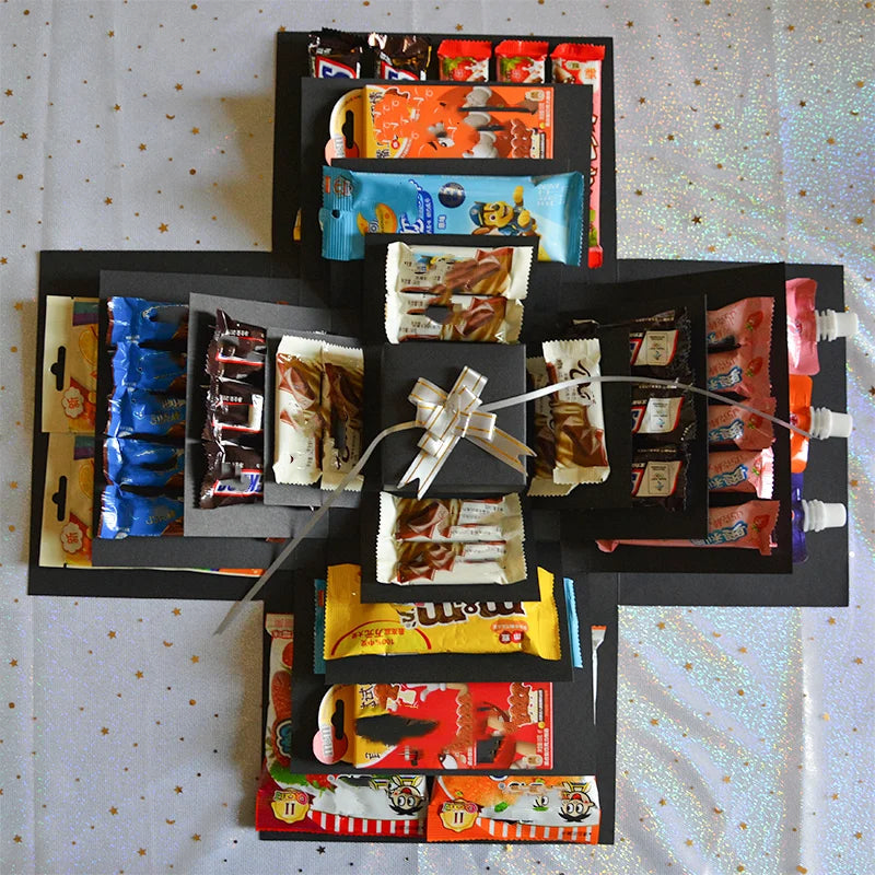 ErinnerungsFalt - Explodierende Geschenkbox mit mehreren Schichten und Fächern