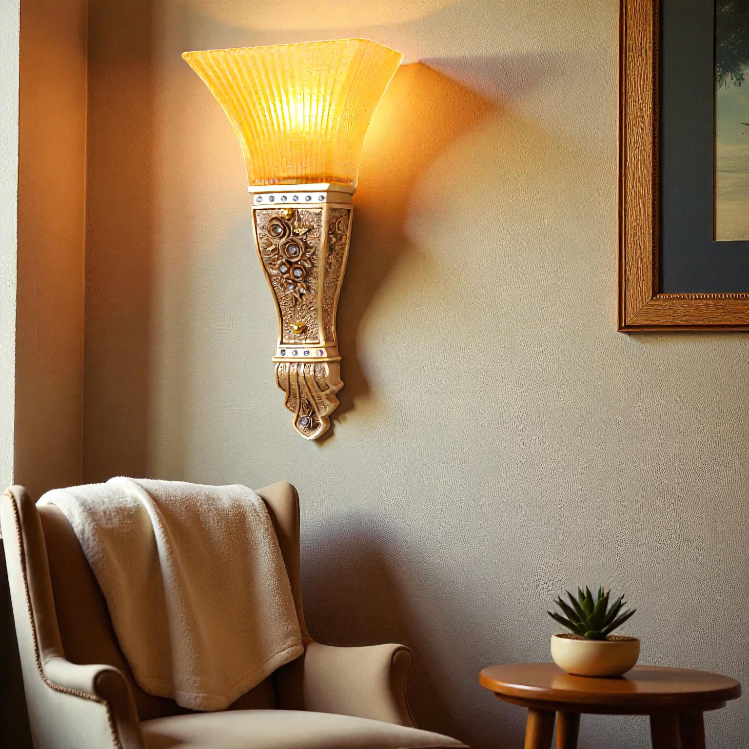 Europäische Wandleuchte aus Glas und Harz für elegante, künstlerische Beleuchtung