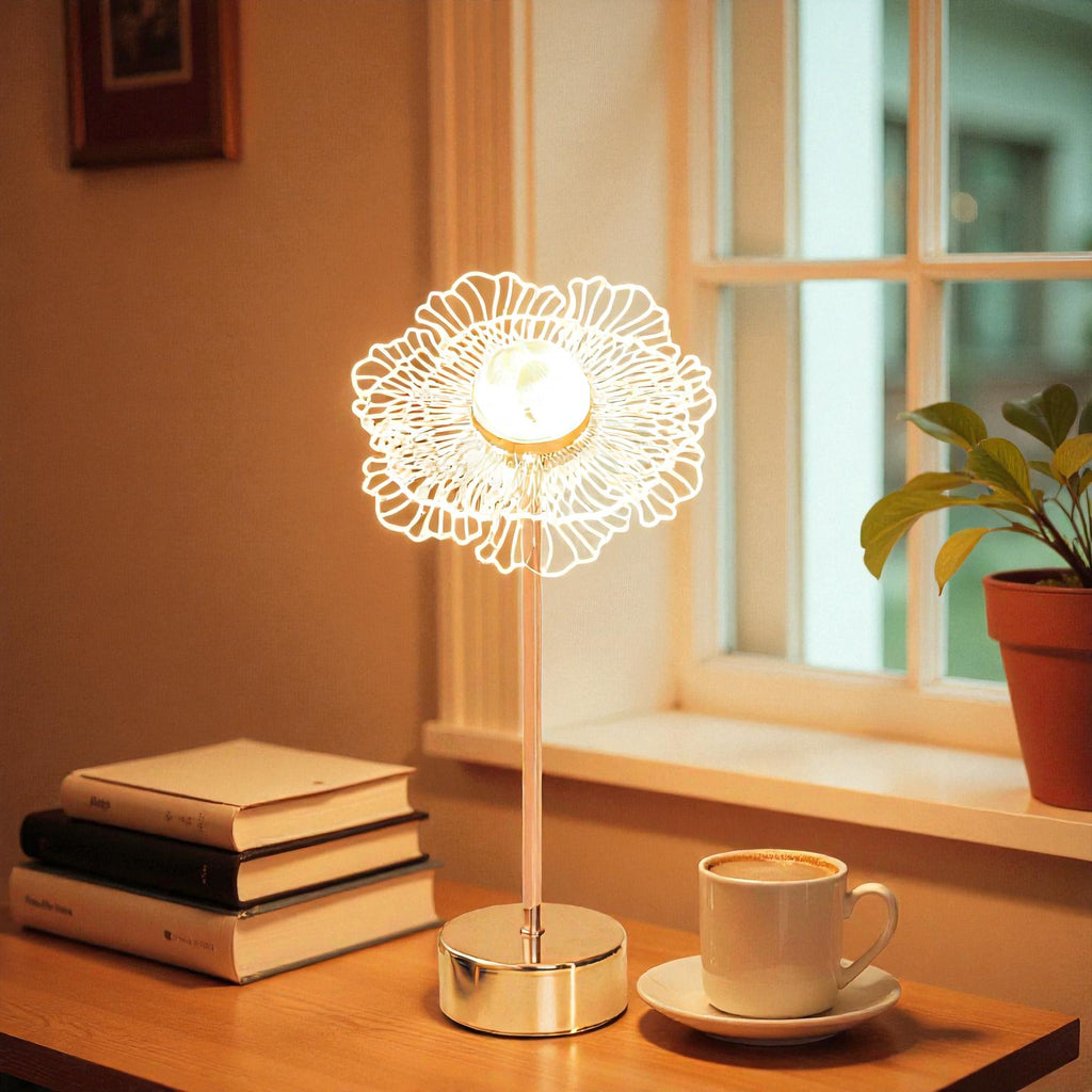 LED-Tischlampe mit Schmetterlings- und Blumenmotiv für sanfte, dekorative Beleuchtung