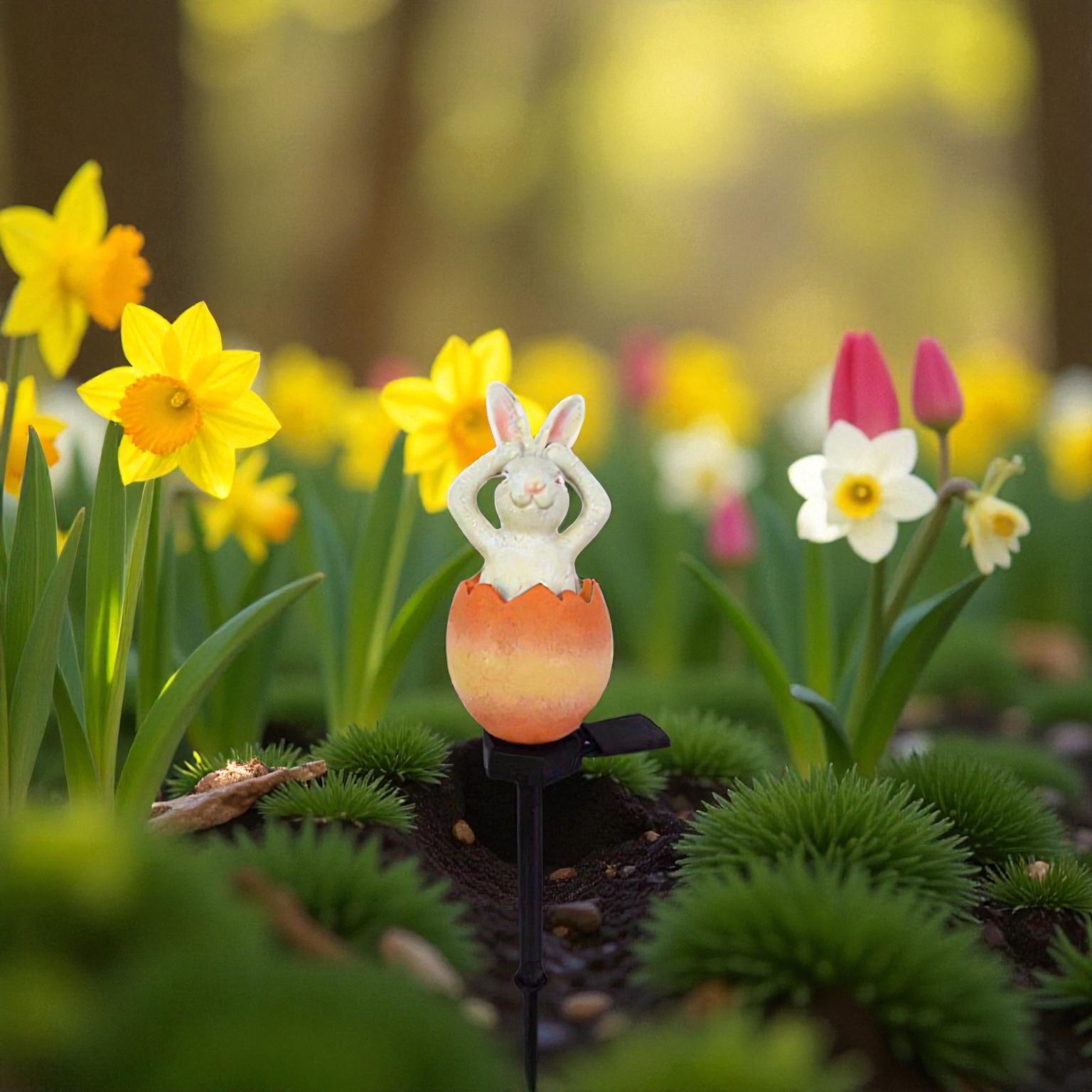 Hasenförmige LED-Solarlampe für den Außenbereich für charmante Gartenbeleuchtung