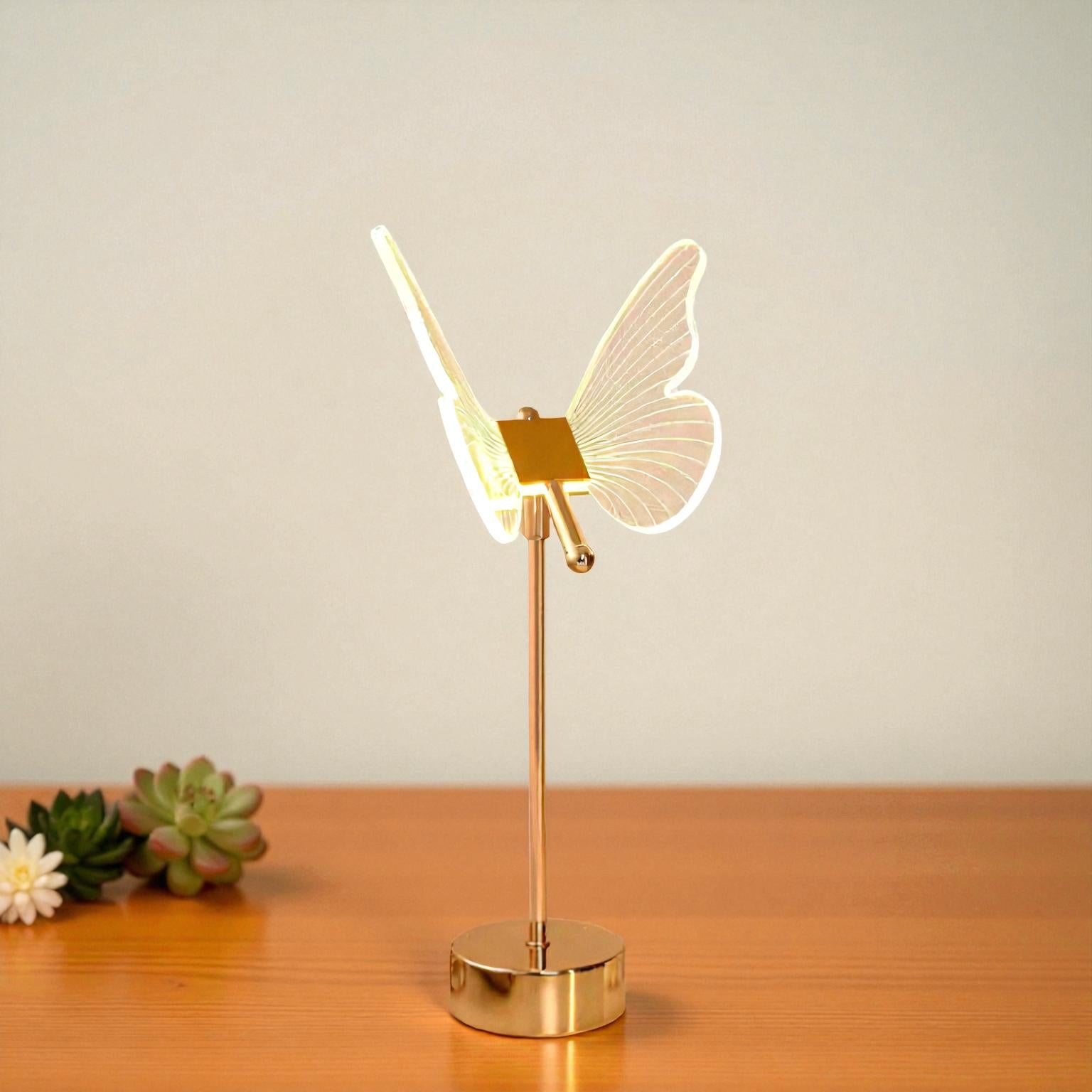 LED-Tischlampe mit Schmetterlings- und Blumenmotiv für sanfte, dekorative Beleuchtung