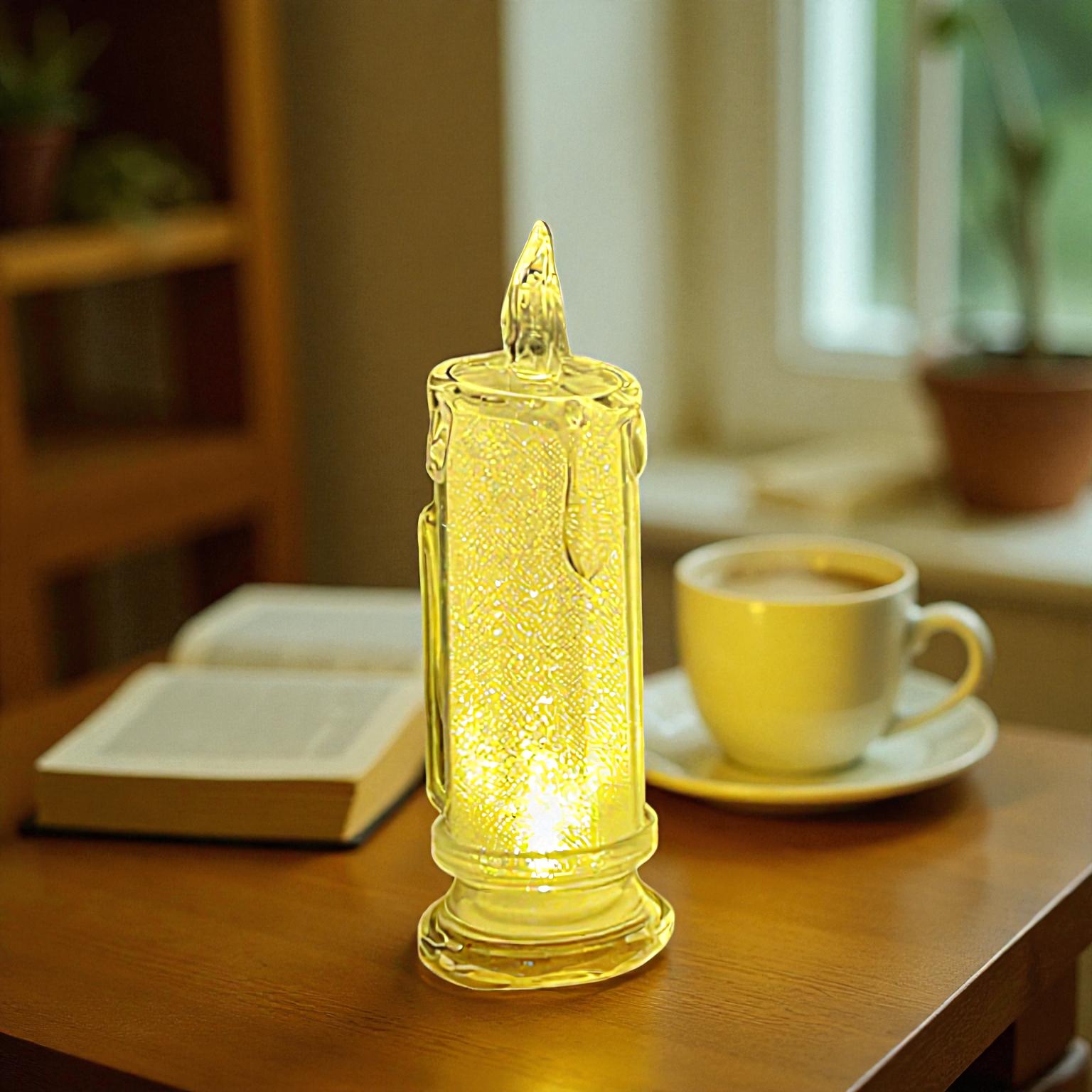 LED-Nachtlicht-Tischlampe mit simuliertem Licht für beruhigendes Nachtlicht