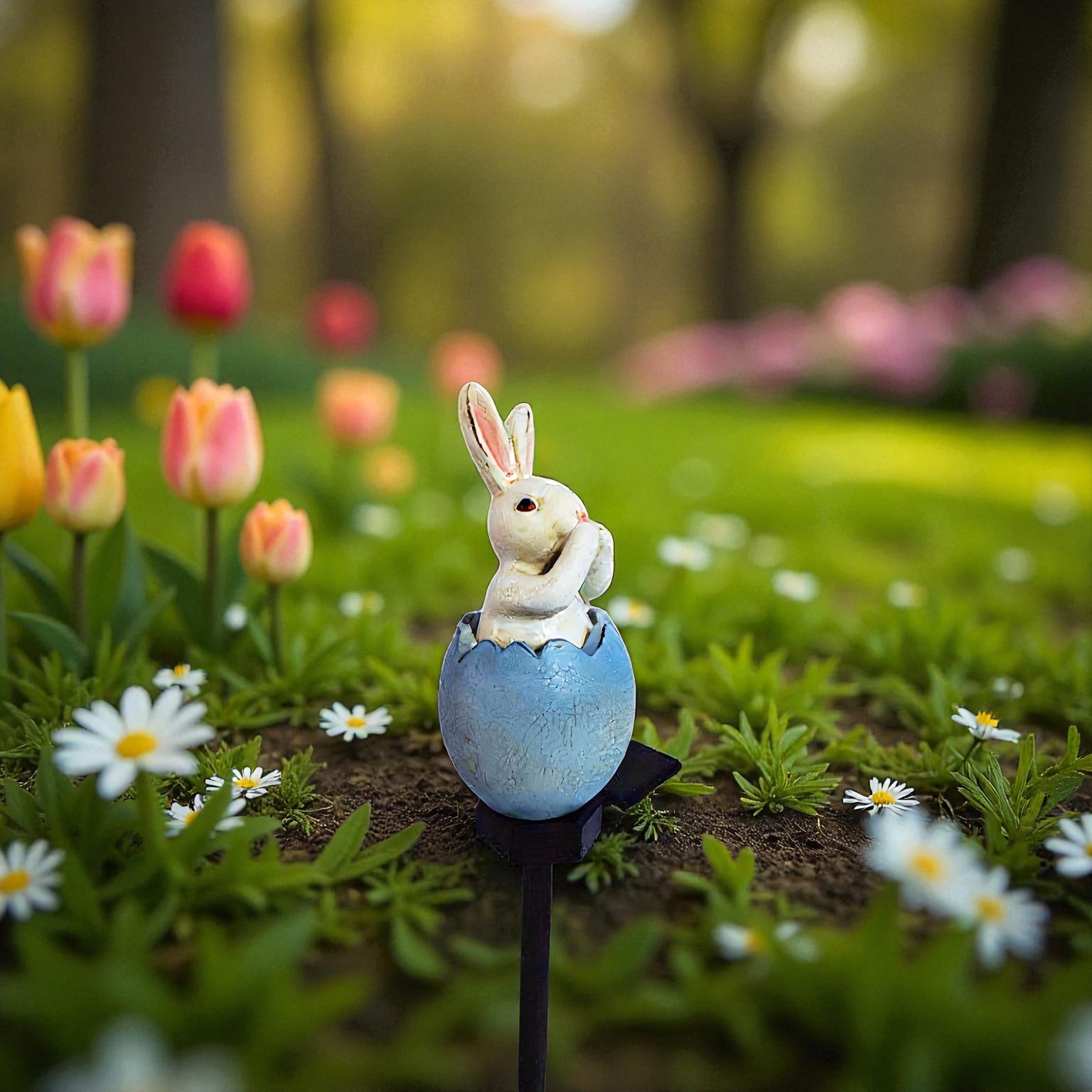 Hasenförmige LED-Solarlampe für den Außenbereich für charmante Gartenbeleuchtung