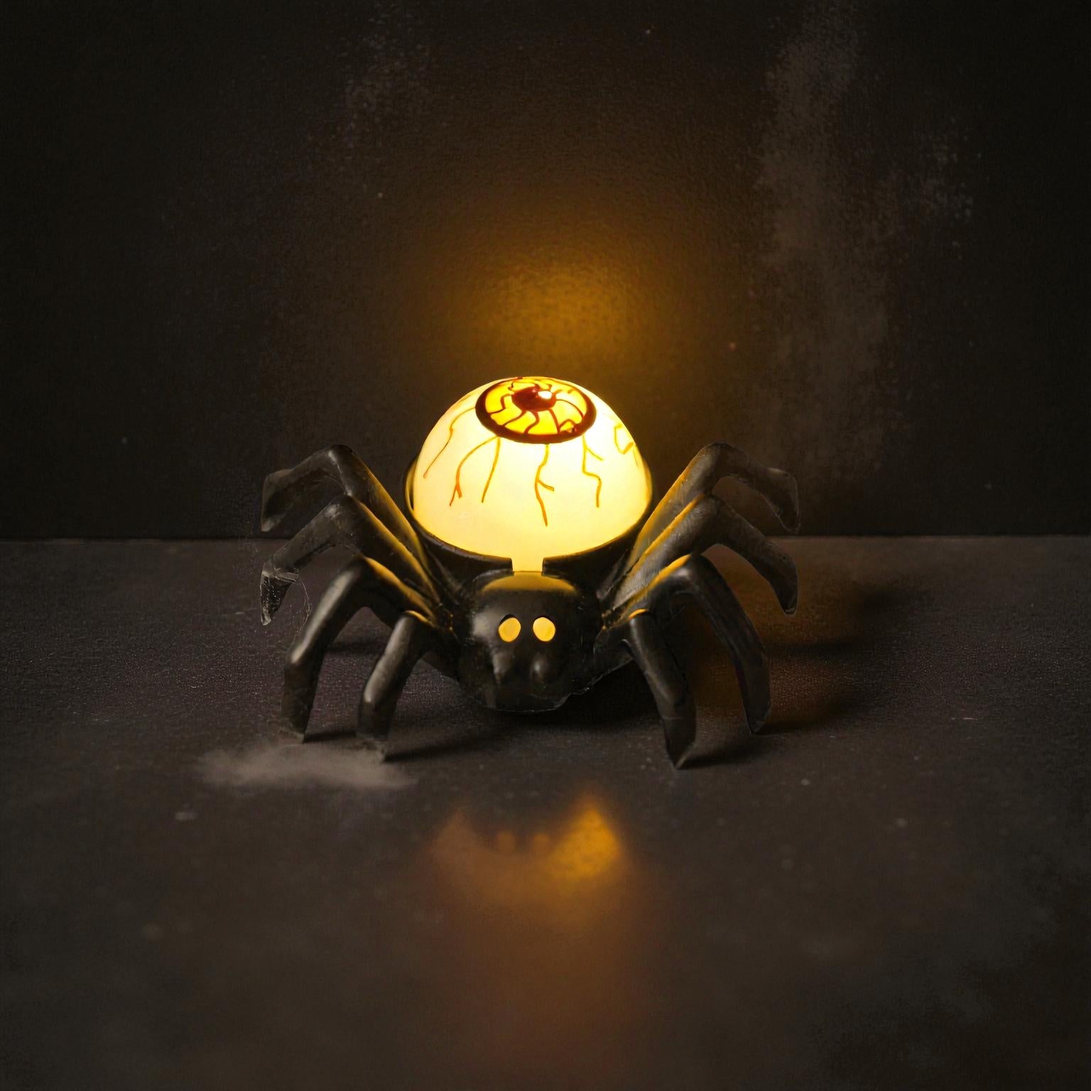 LED-Nachtlampe mit Spinnen Schädel und Augen Design für gruseligen Halloween-Spaß