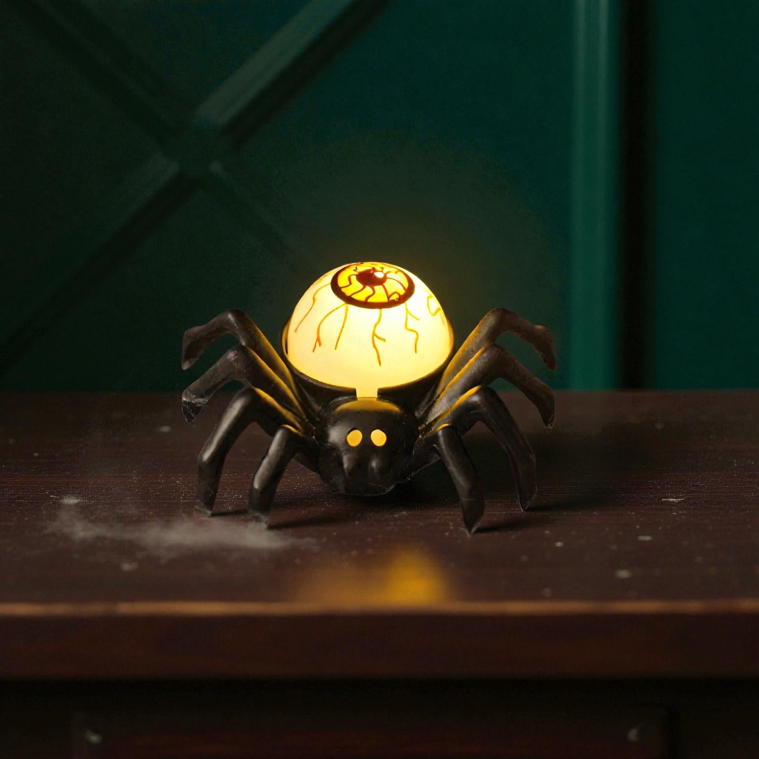 LED-Nachtlampe mit Spinnen Schädel und Augen Design für gruseligen Halloween-Spaß