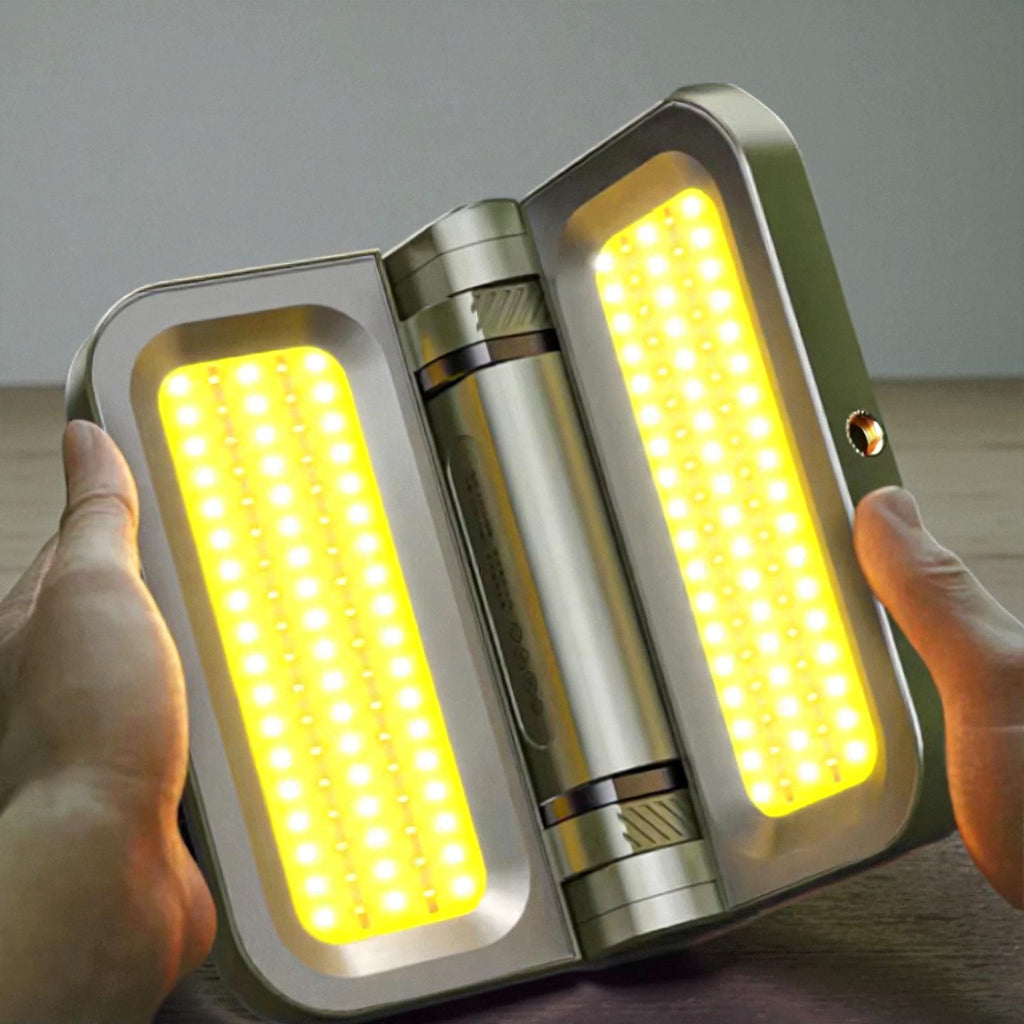 LED-Campinglampe mit 2000 Lumen Flutlicht und zwei Lademöglichkeiten