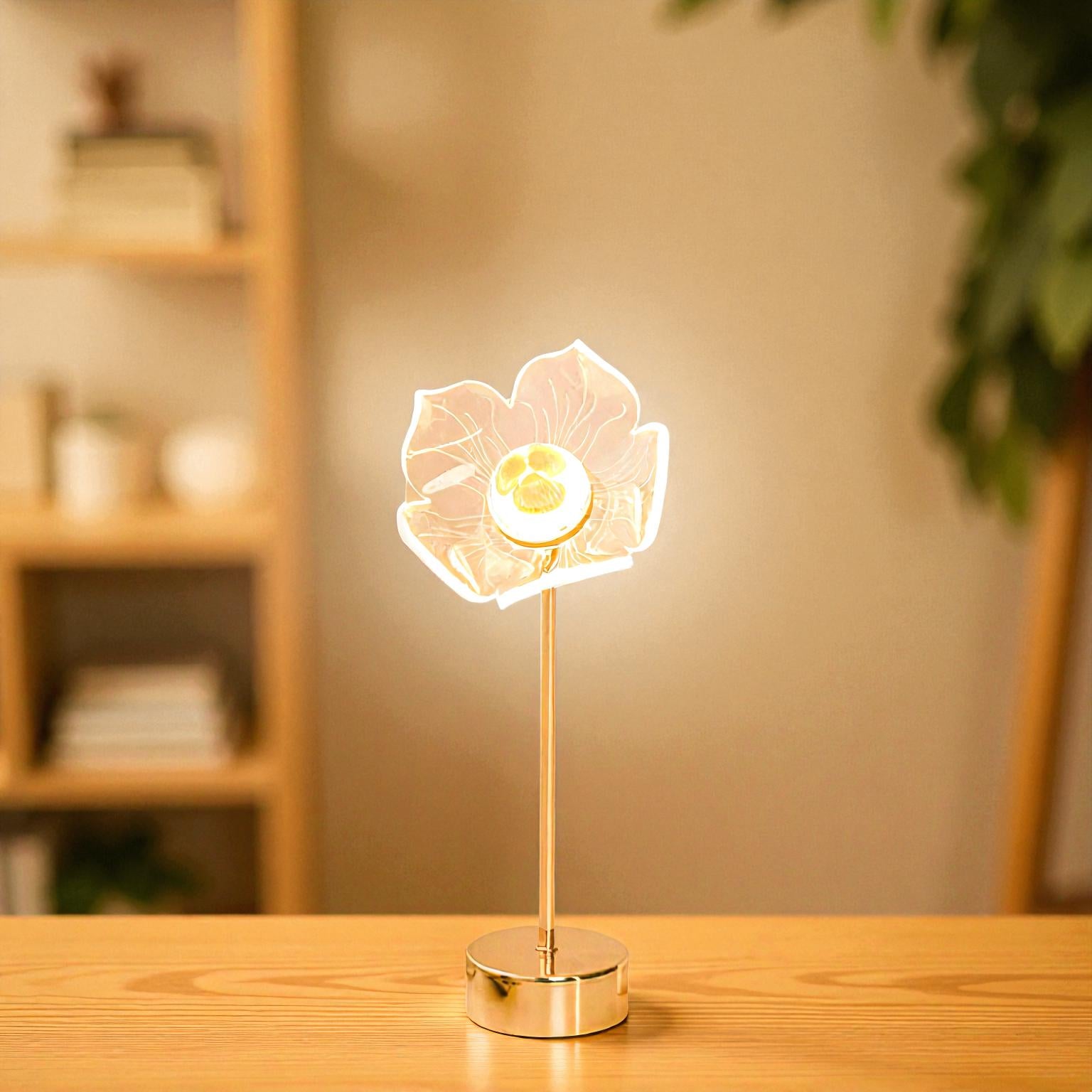 LED-Tischlampe mit Schmetterlings- und Blumenmotiv für sanfte, dekorative Beleuchtung