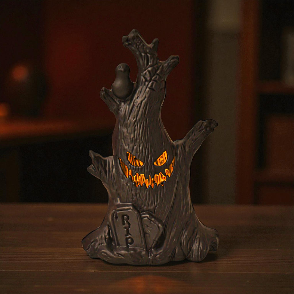 Baumstumpf-Geist LED-Nachtlicht für gruselige und spaßige Halloween-Dekoration