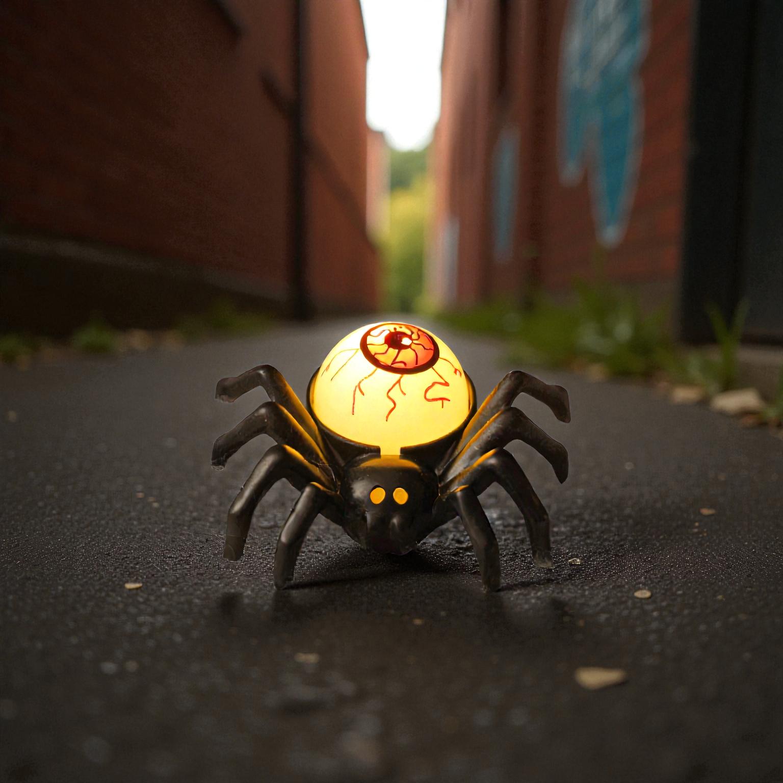 LED-Nachtlampe mit Spinnen Schädel und Augen Design für gruseligen Halloween-Spaß