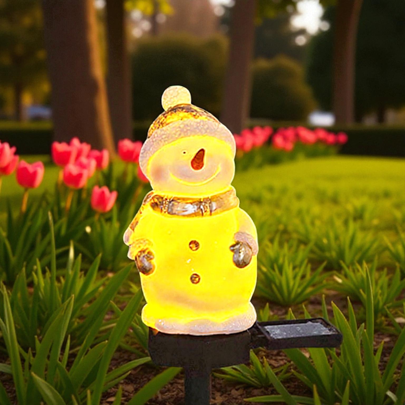 Solarbetriebene Schneemann-Gartenlampe für festliche Außenbeleuchtung
