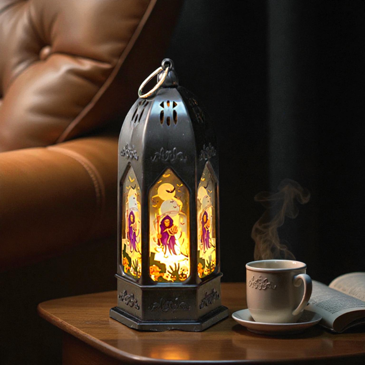 Kürbis-Hexe LED-Nachtlicht-Tischlampe für festliches und gruseliges Halloween-Licht