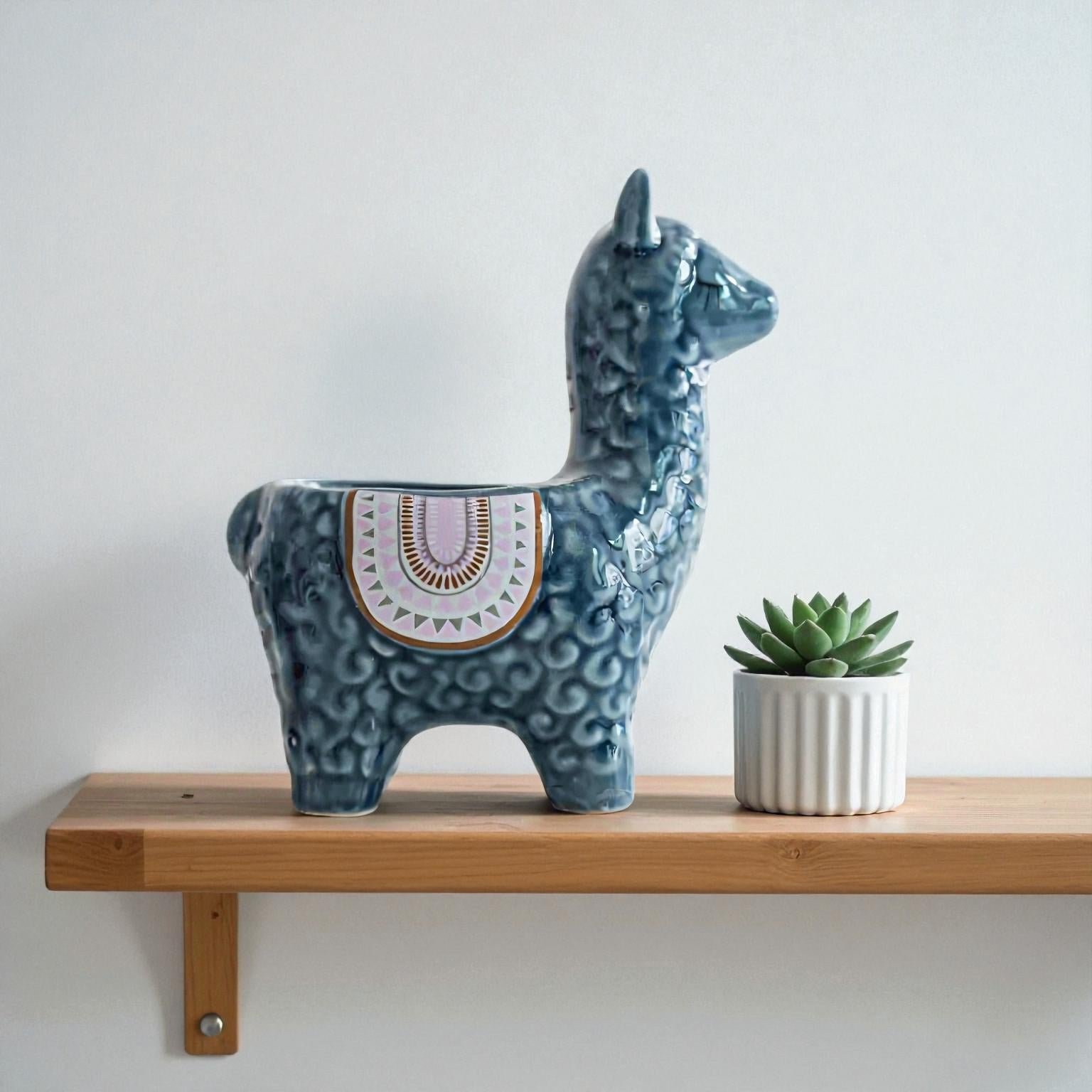 Niedlicher Blumenübertopf in Alpaka-Form für den Innenbereich Einzigartiger Schreibtisch-Planter für die Wohnkultur