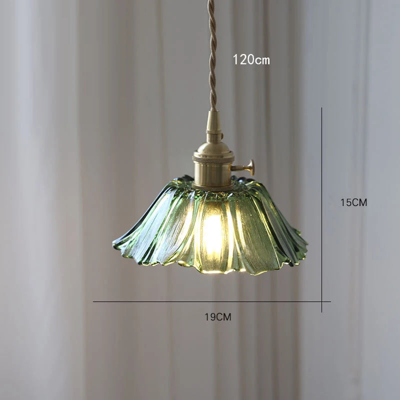 Celira - Art-Deco-Pendelleuchte aus Glas und Eisen