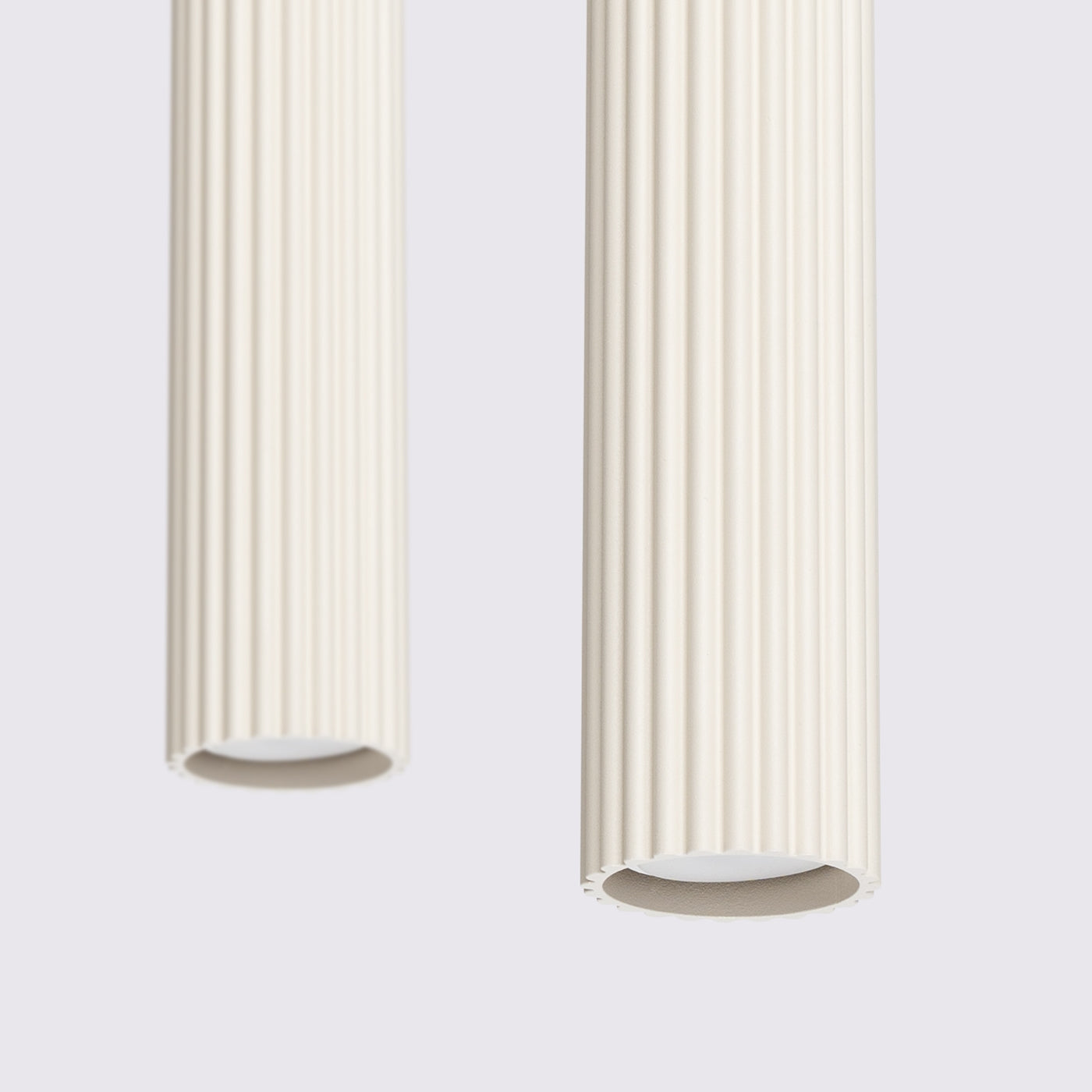 Zenita - Pendelleuchte, 2-flammig, beige, geripptes
