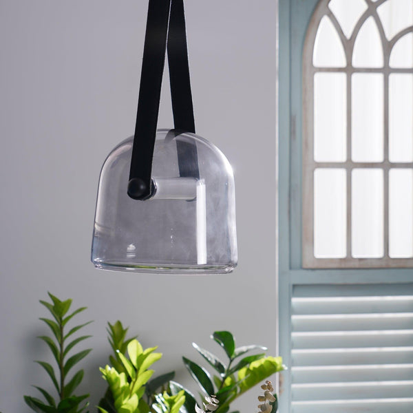 Claria - Elegante Pendelleuchte mit Glas und Tragegurt