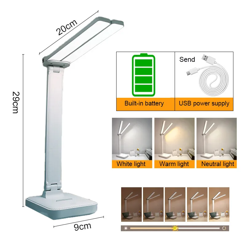 Focalia - Kabellose LED-Schreibtischlampe, per Touch dimmbar