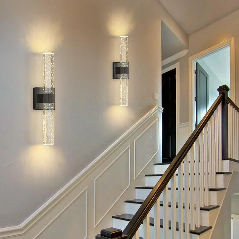 Wallix - Goldene LED-Wandleuchte mit Kristallblasen