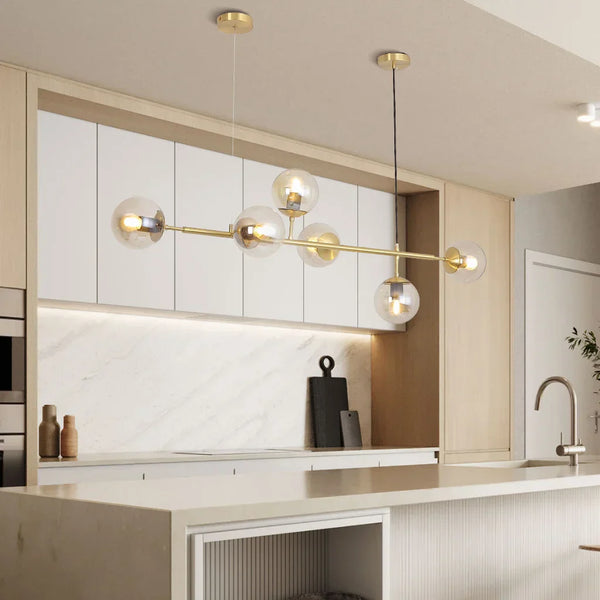 Plafona - Pendelleuchte mit Glaskugel und Metallstange