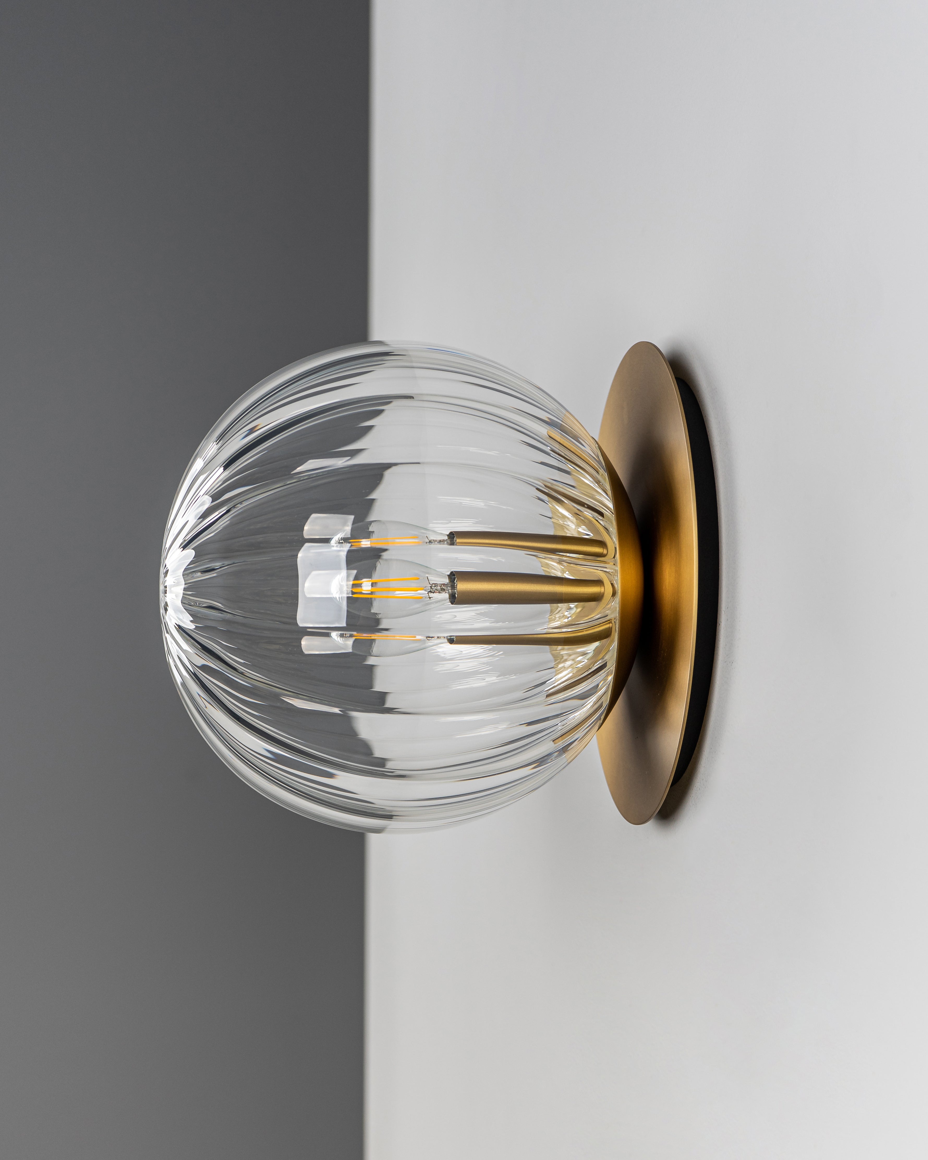 Metall/Glas - Designer-Wandleuchte, Metall/Glas