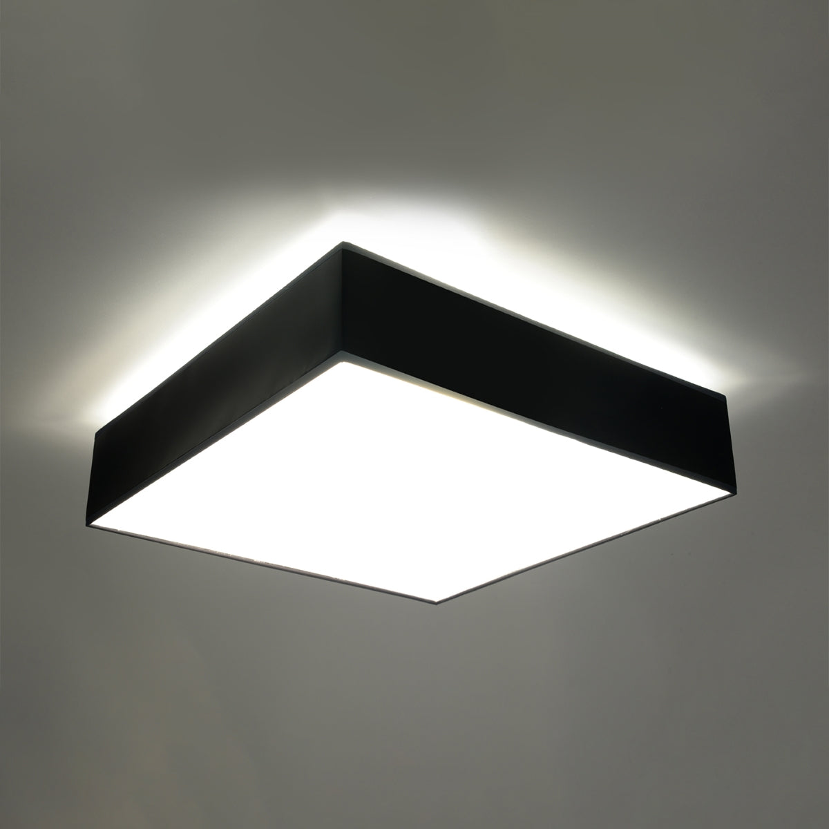 Zenita - Schwarze PVC-Deckenleuchte, 55 cm quadratisch