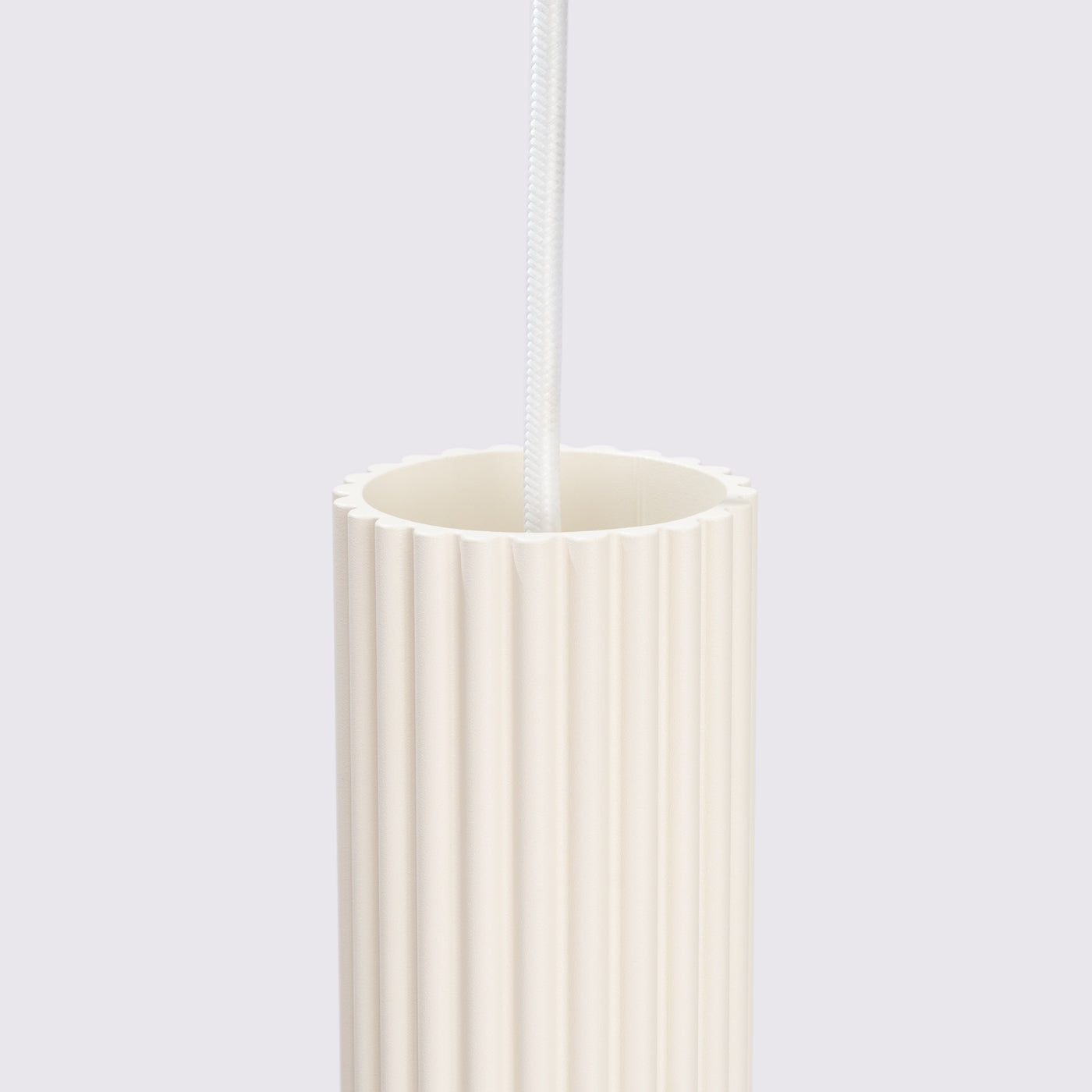 Zenita - Pendelleuchte, 2-flammig, beige, geripptes