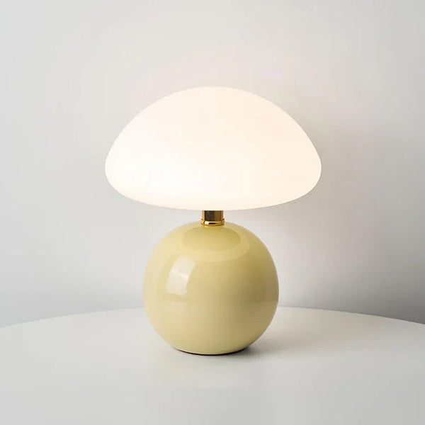 Französische - Pilz-Tischleuchte in Creme