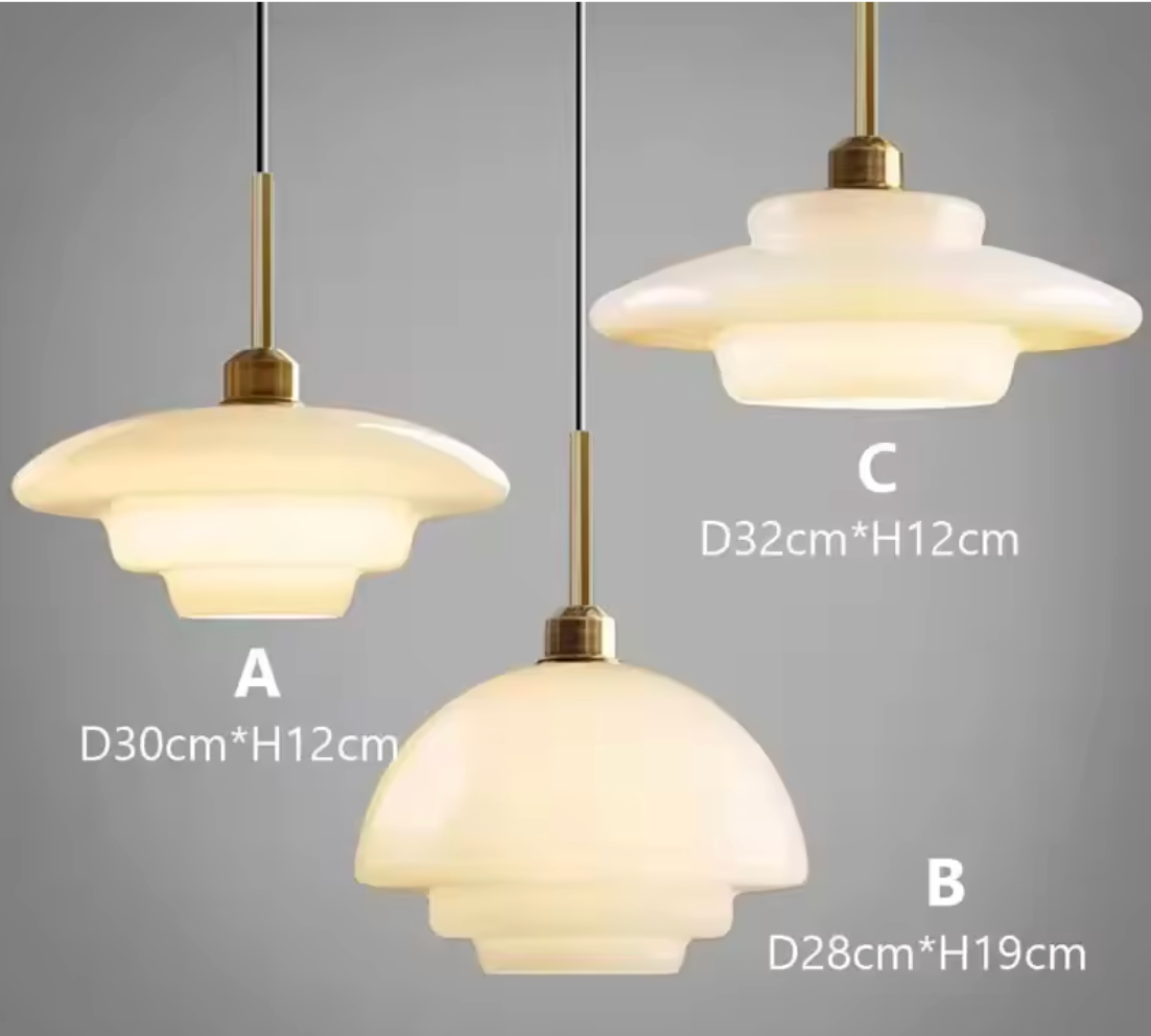 Aurela - Elegante Pendelleuchte aus weißem Glas – Zeitloses