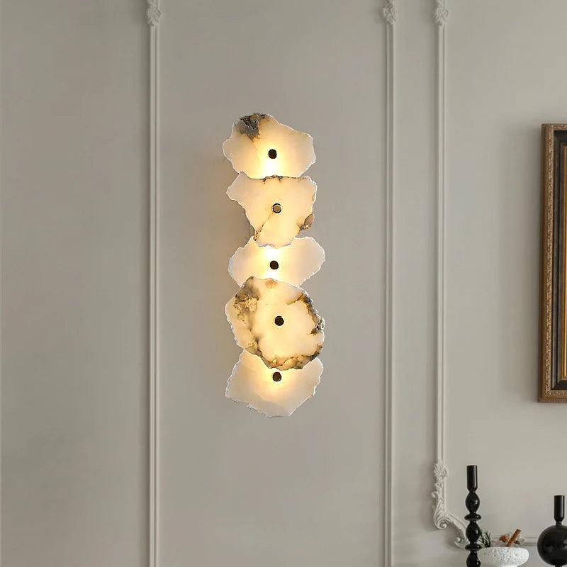 Spanische - Alabaster-Wandleuchte mit Kupferelementen
