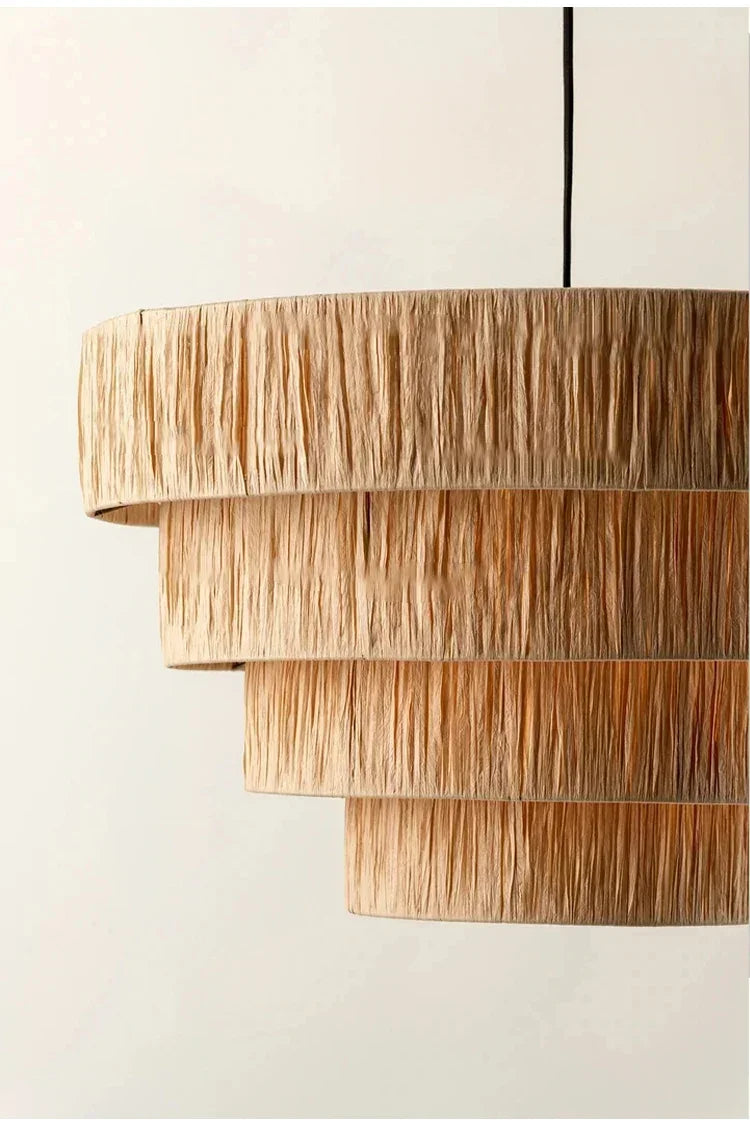 Stella - Rattan-Pendelleuchte E27 im japanischen