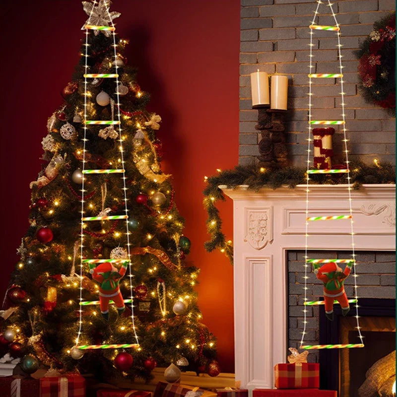 Weihnachtsmann-Leiter-Lichterkette - USB, 1 m/3 m