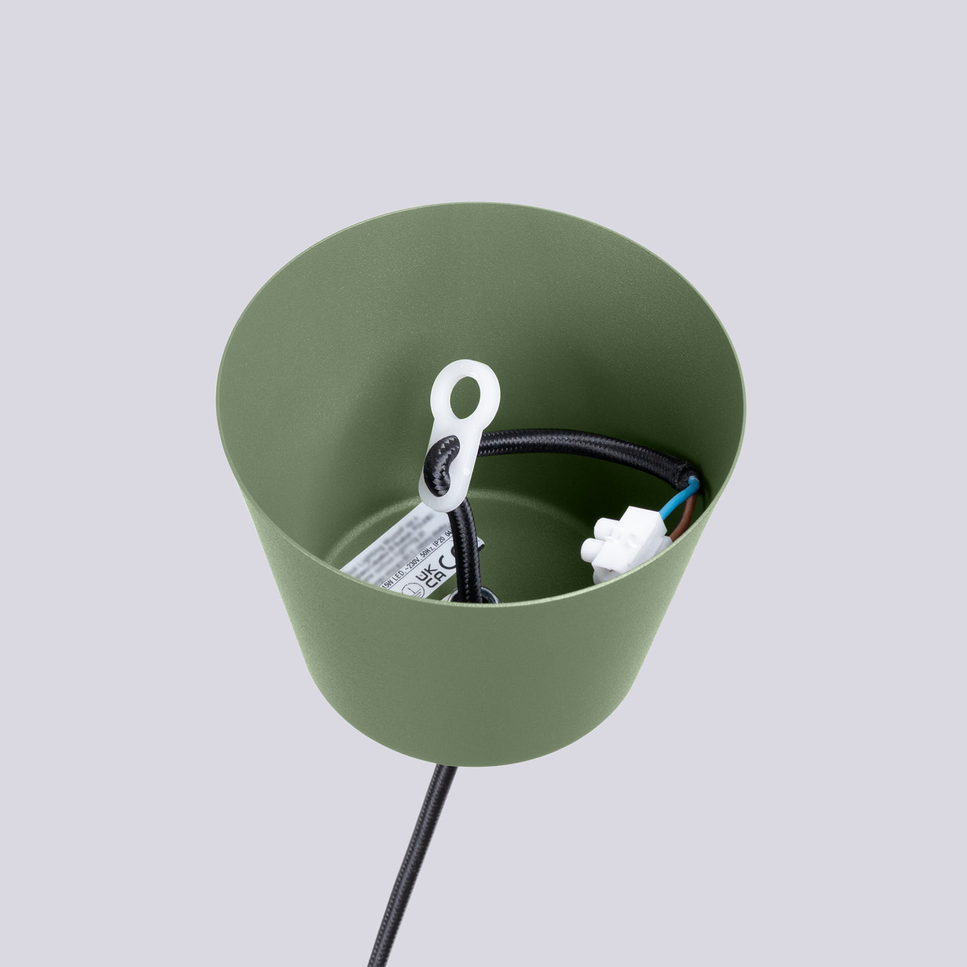 Olivgrüne - Pendelleuchte, 35 cm, Retro-Stil
