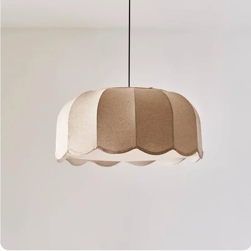 Wabi - Sabi Leinen-LED-Pendelleuchte mit E27-Fassung
