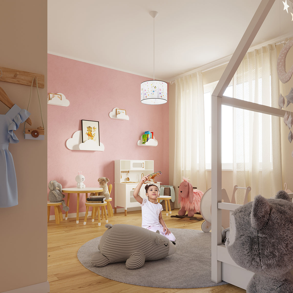 OWLS - Kinderzimmer-Hängeleuchte OWLS 40 cm mehrfarbig