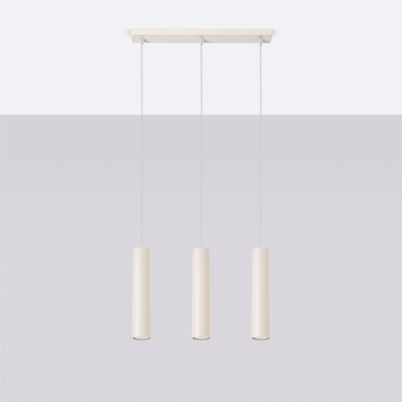 Solara - 3-flammige Pendelleuchte, beige