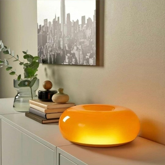 Luara - Bauhaus Donut Wand- und Tischleuchte aus Glas/Metall