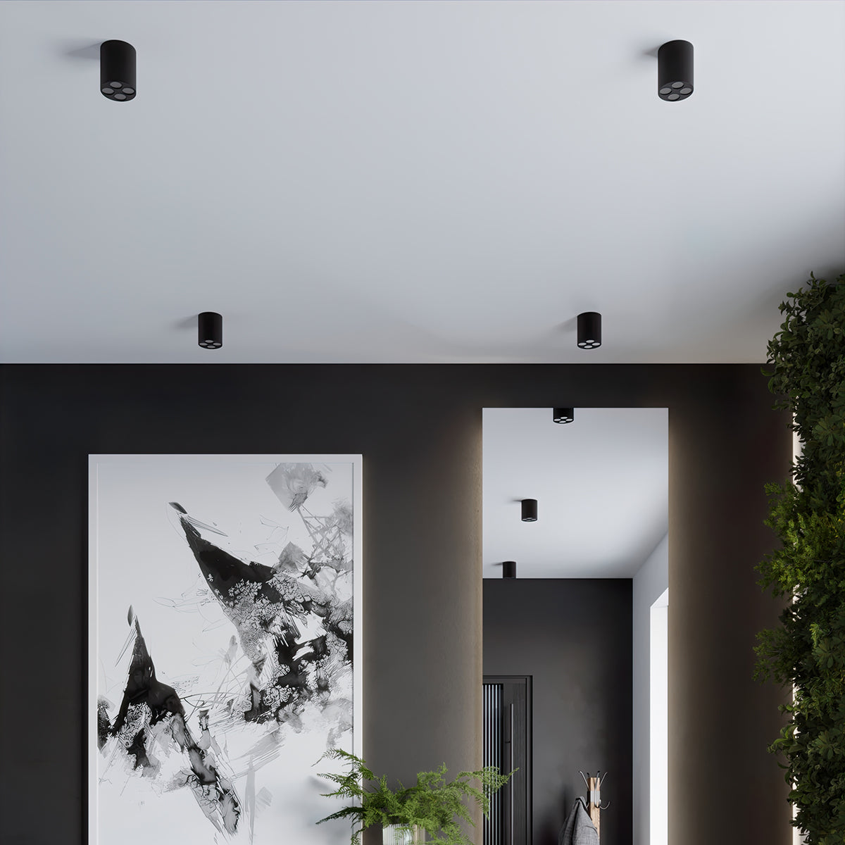 Orbita - LED-Deckenleuchte, schwarz, 9 W, 4000 K, 887 lm