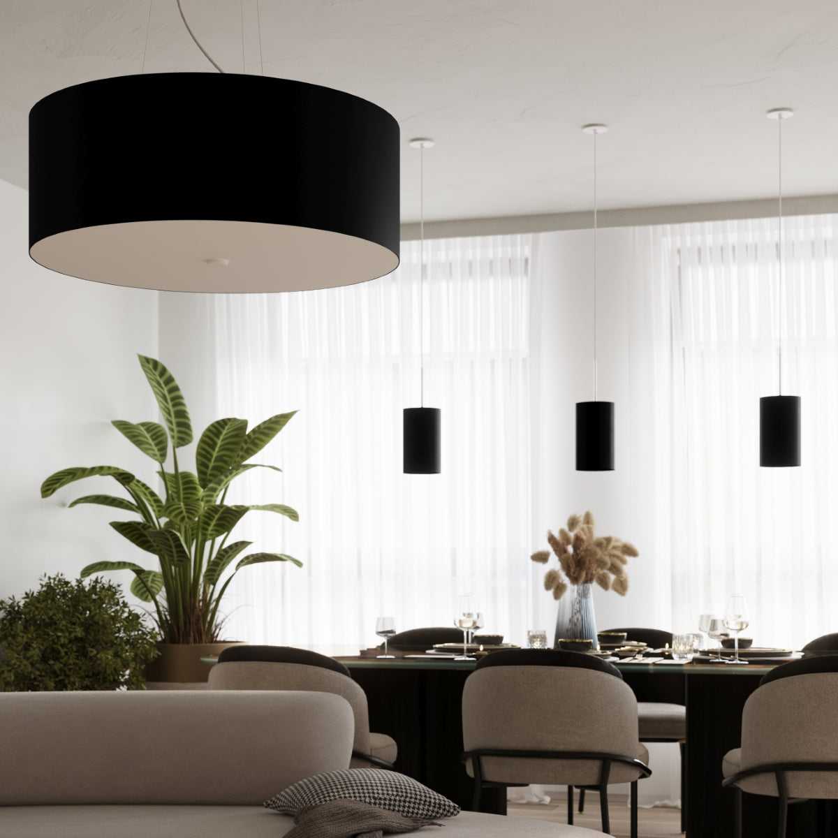 Plafona - Kronleuchter 50 cm schwarz
