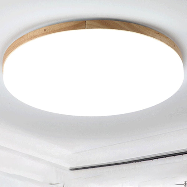 Rondea - Runde LED-Deckenleuchte aus Holz und Acryl