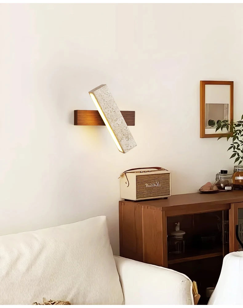 Travertin - Wandlampe dimmbar LED mit Zugschalter