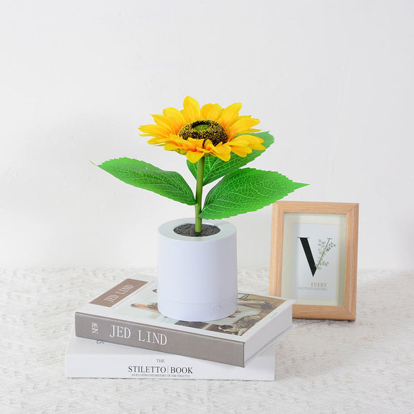 Sonnenblumenförmige - LED-Tischleuchte mit warmem Licht